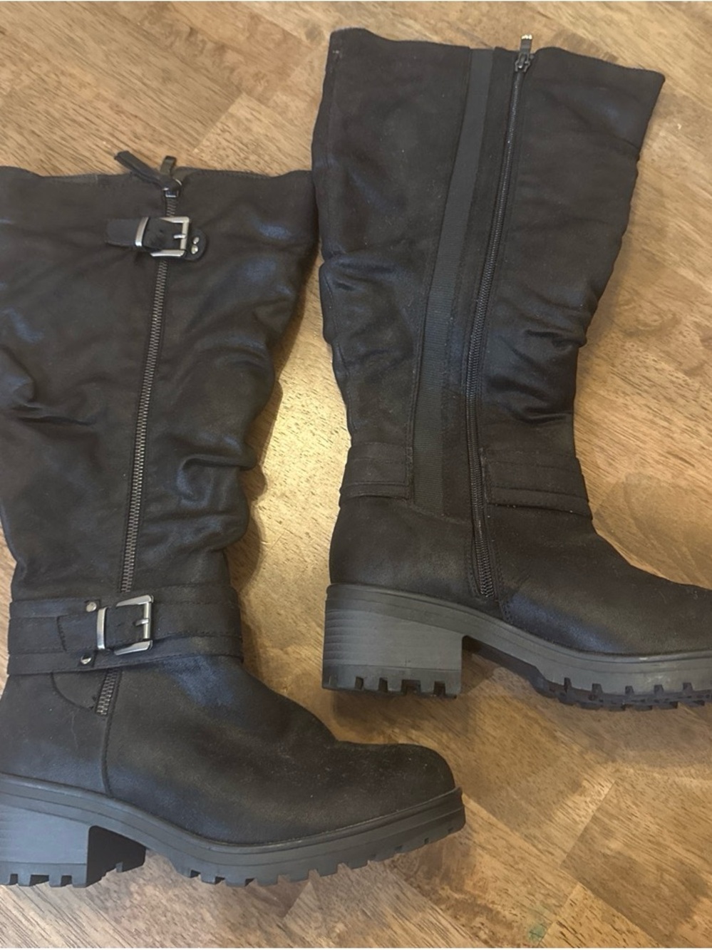 Torrid Black Mid-Calf Buckle Boots - Women